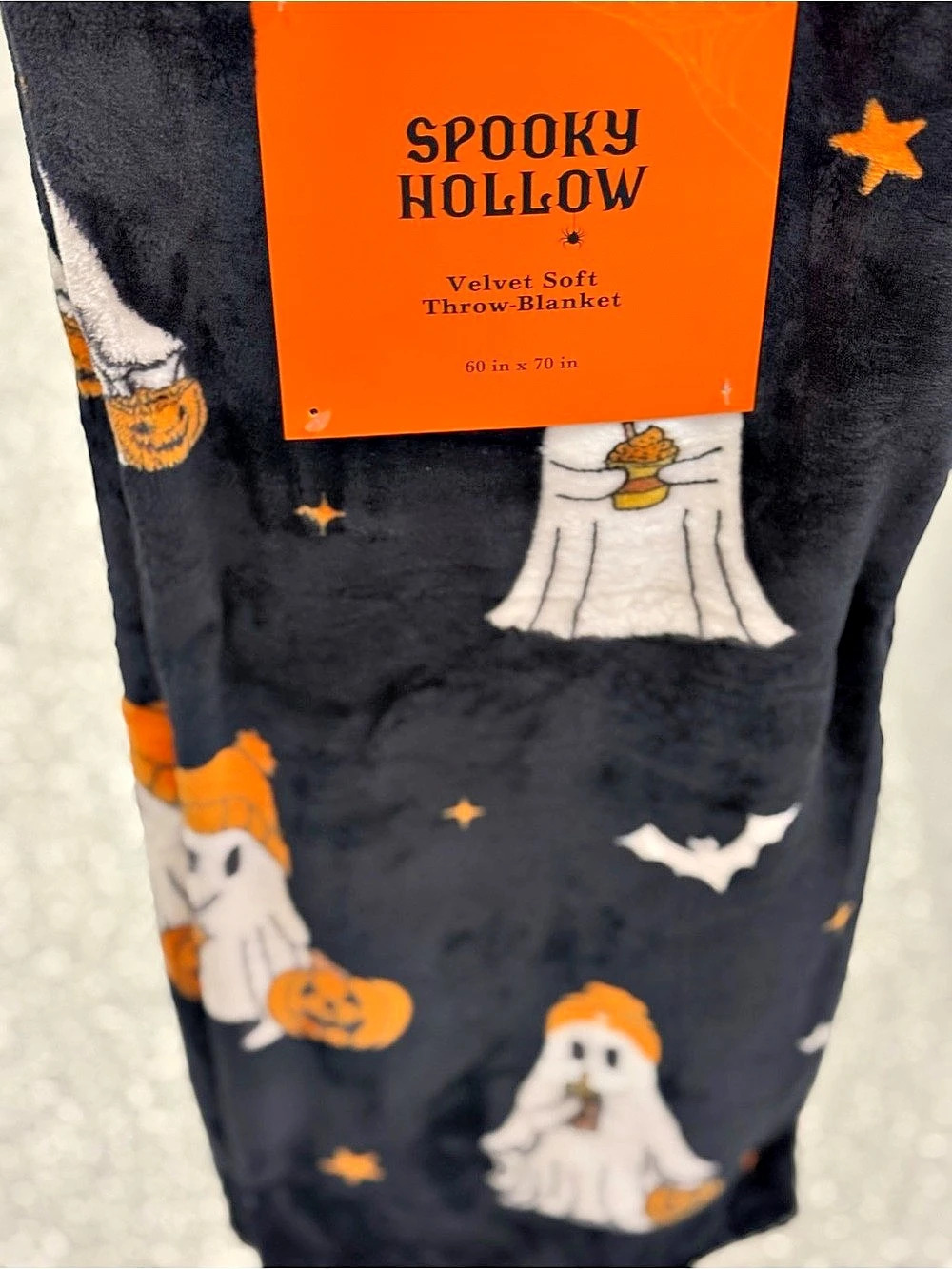 Spooky Hollow Velvet Soft Throw-Blanket Halloween NWT